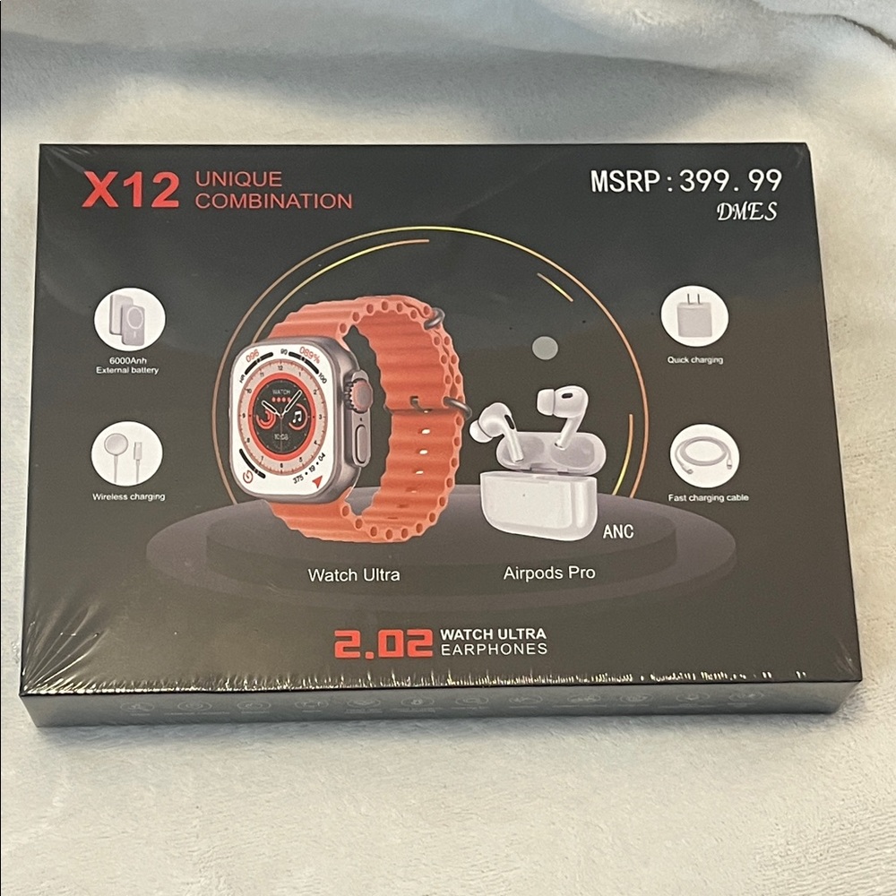 X12 Smartwatch and Earbuds Set - Orange